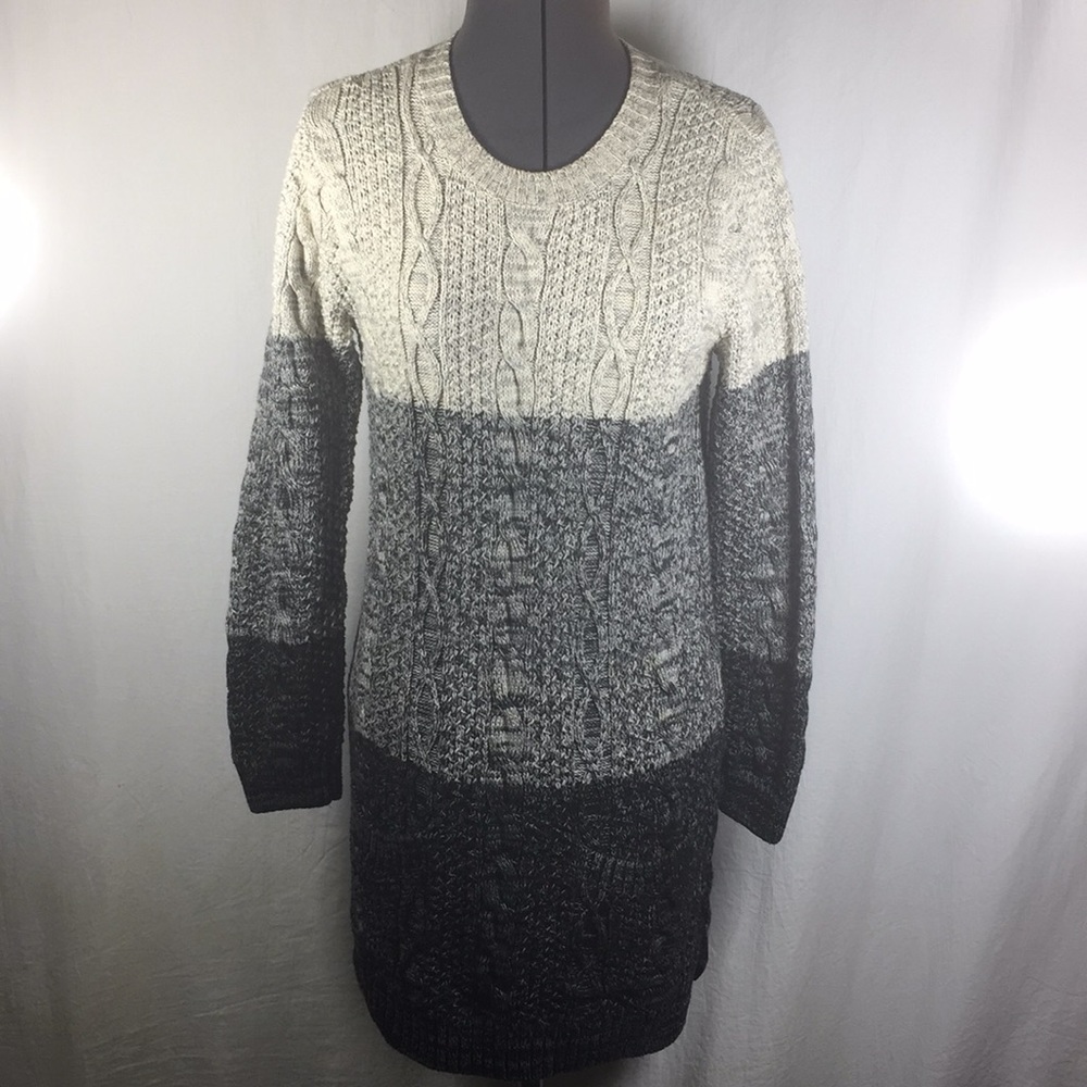 Jeanne Pierre Cotton Cable Knit Sweater Dress   M